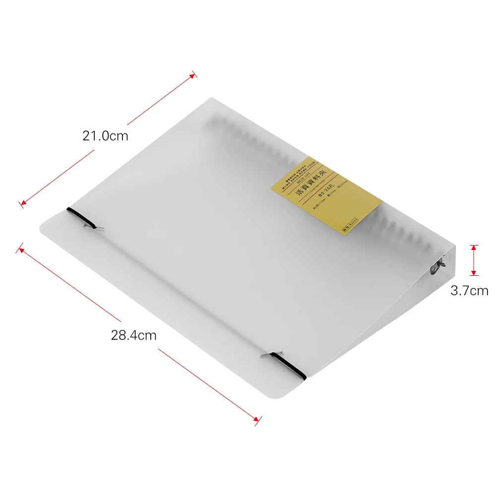 Binder PP Cover Translucent Binder Folder Protector Rings Clip with Elastic Bands Straps for Office School Supplies - Цвет: B5-26 Holes