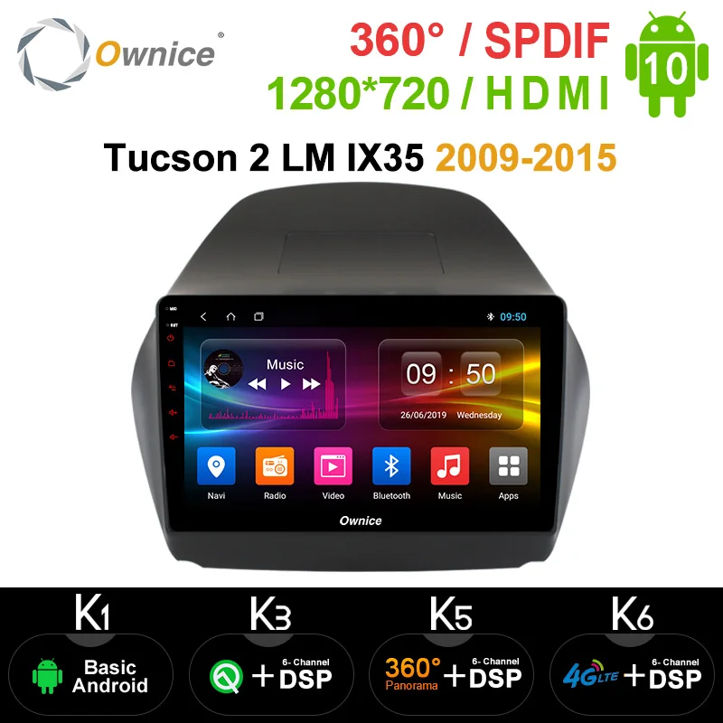 Автомагнитола Ownice для Hyundai Tucson 2DIN Восьмиядерный процессор 4G DSP 360 градусов Android 10 0 2
