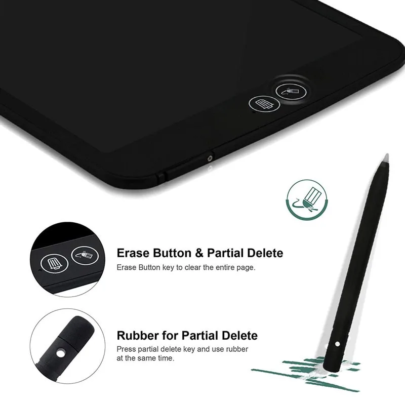 12 дюймов ЖК-дисплей планшет для письма частично стирания доска для рисования электронный Толстая ручка подсветка колодки цифровой Планшеты с Батарея