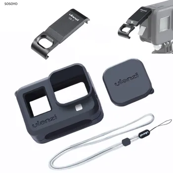 

4 in 1 Set Metal Battery Cover Rechargeable Side Cover Silicone Case lens Cap Lanyard For Gopro Hero 8 Action Camera Accessories