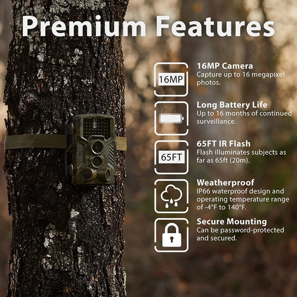 Wildlife Hunting Camera Trail Camera 3G 1080p HD 16MP IP65 Security Portable Cam Animal 20M WCDMA