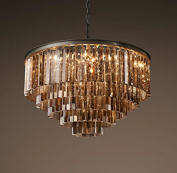 Lustre LED Ring винтажное Лофт Стекло K9 Хрустальная люстра осветительные приборы