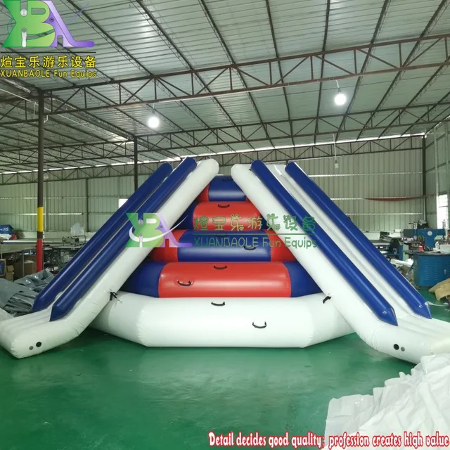 Airtight Water Sport Game Good Reputation Custom Color Inflatable Floating Water Climbing Slide 5