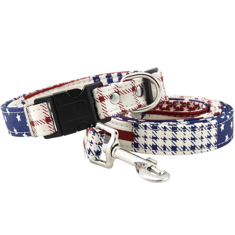 

New Engraved Dog Collar Personalized Printed Pet Dog Collar Leash Cloth Puppy Cat Collars for Small Large Dogs Pets Acessorios