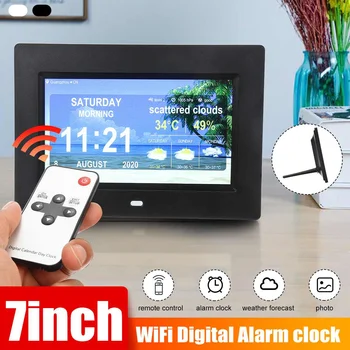 

7 inch Screen Digital Photo Frames WIFI Remote Control HD LED Weather Display Picture Video Movie Reminder Electronic Album