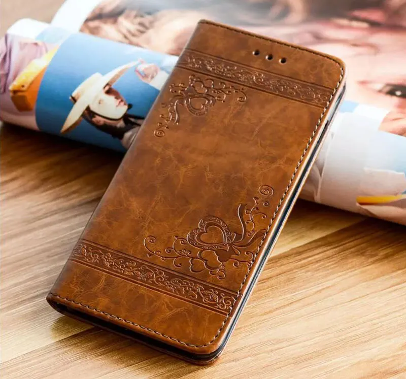 Кожаный чехол-книжка с тиснеными цветами для Xiaomi Redmi Note 8 Pro, чехол s, Ретро Магнитный чехол-кошелек для Redmi Note 7 Pro, сумка для телефона - Цвет: Khaki