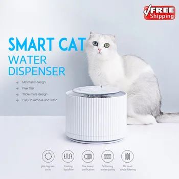 

Smart Cat Pet Water Dispenser Water Purifier 5 Layer Filter Open Drinking Tray Animal Drinking Fountain