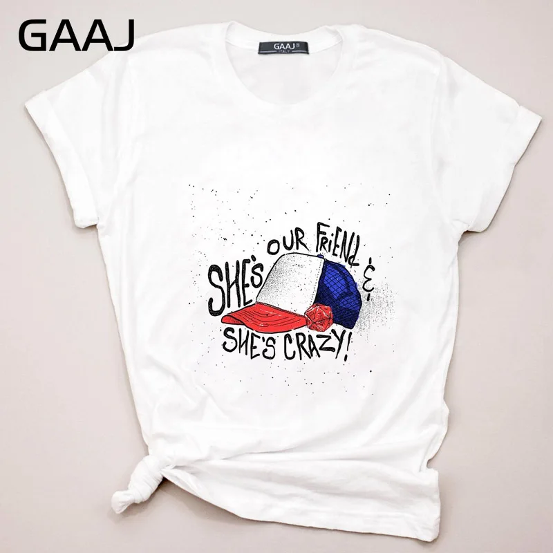 GAAJ "странные вещи Харадзюку" футболка Женская Плюс Размер графическая женская футболка винтажная модная футболка женская 5TD9S