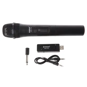 

UHF USB 3.5mm 6.35mm Wireless Microphone Megaphone Handheld Mic with Receiver for Karaoke Speech Loudspeaker