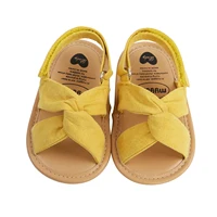 Toddler Girls Lovely Summer Bow Knot Sandals Cute Non-Slip First Walkers Infant Newborn Soft Sole Flat Rubber Shoes Size 0-12M 4