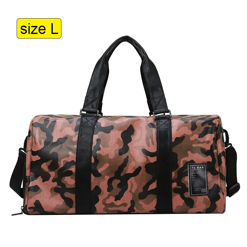 Red Camo L Спортивная сумка из искусственной кожи, мужская сумка, верхняя сумка для спортивной обуви для женщин, фитнес через плечо, сумки для йоги, дорожные сумки, камуфляжные, XA734WD - Цвет: Red Camo L