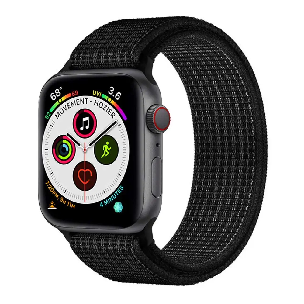 Ремешок для наручных часов Apple Watch серии 3/2/1 мягкий нейлон дышащий сменный ремешок Спортивные петли для наручных часов iwatch серии 4 5 дропшиппинг - Цвет ремешка: 5black white