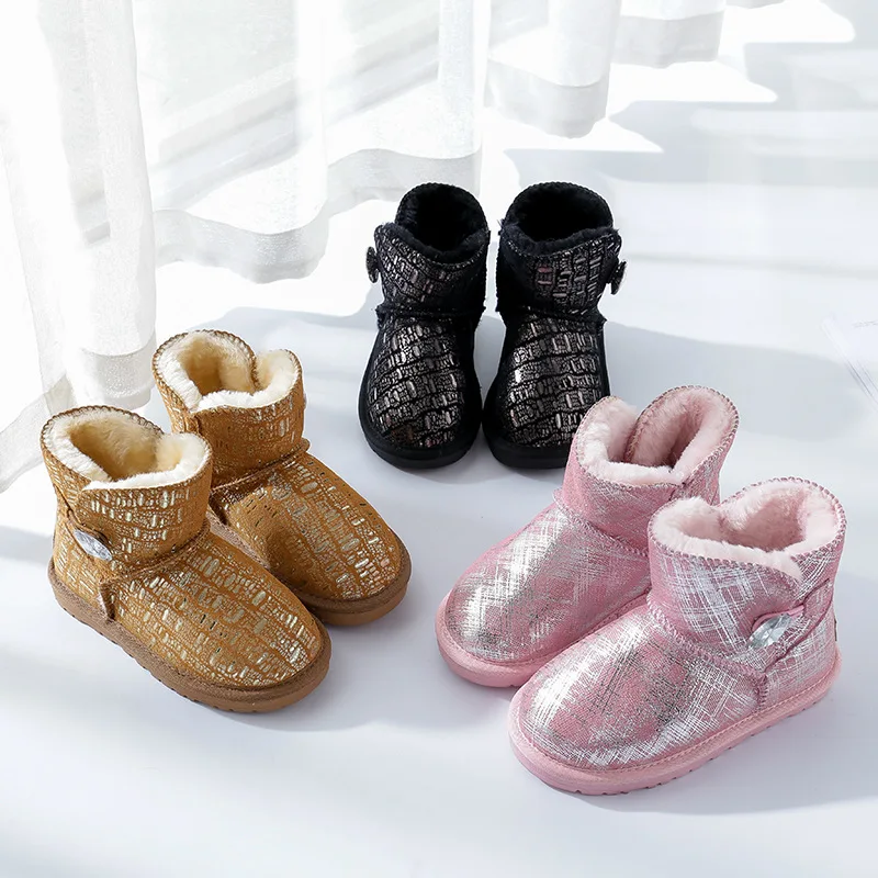 Dolakids; Модная одежда для девочек детская зимняя обувь Дети Зимние Ботинки теплая обувь Повседневное плюшевый детский ботинок детская обувь для малышей