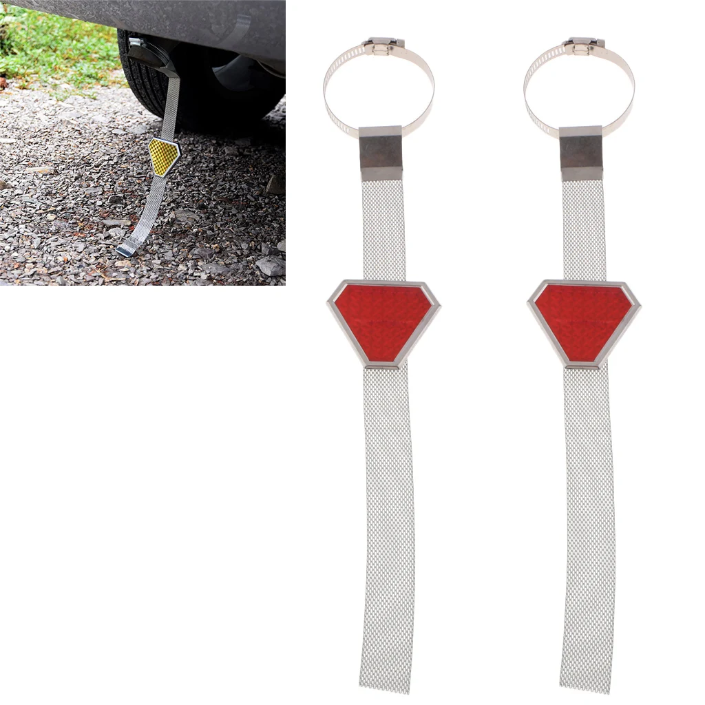 2 Pieces Car Anti-Static Strap, Reflective Earth Belt Safety Ground Wire for Kids Long Distance (Red)