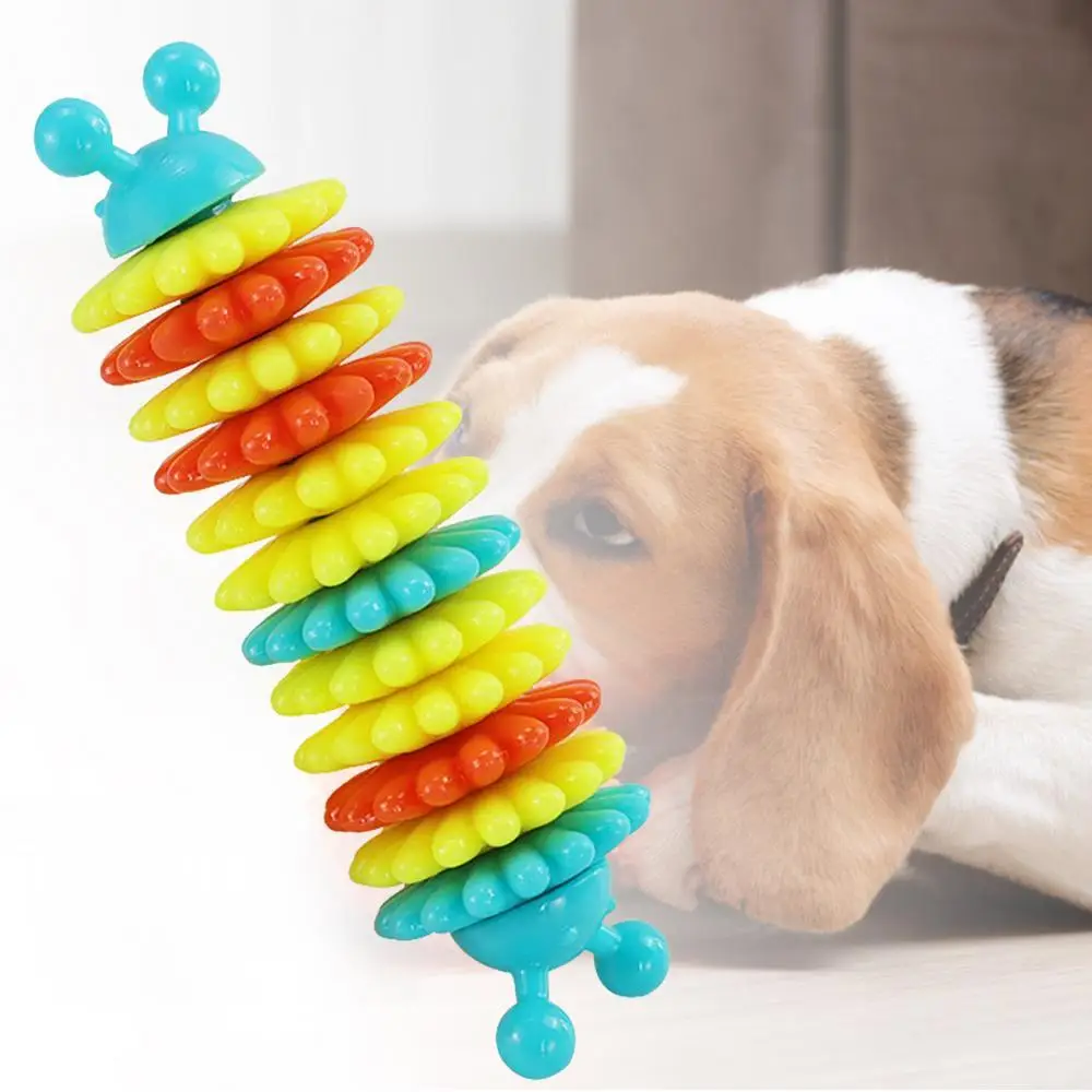 Blue Entertainment Toys Caterpillar Shape Bite Resistant Molar Grind Stick Food Leakage Dog Teeth Cleaner For Small Animals |