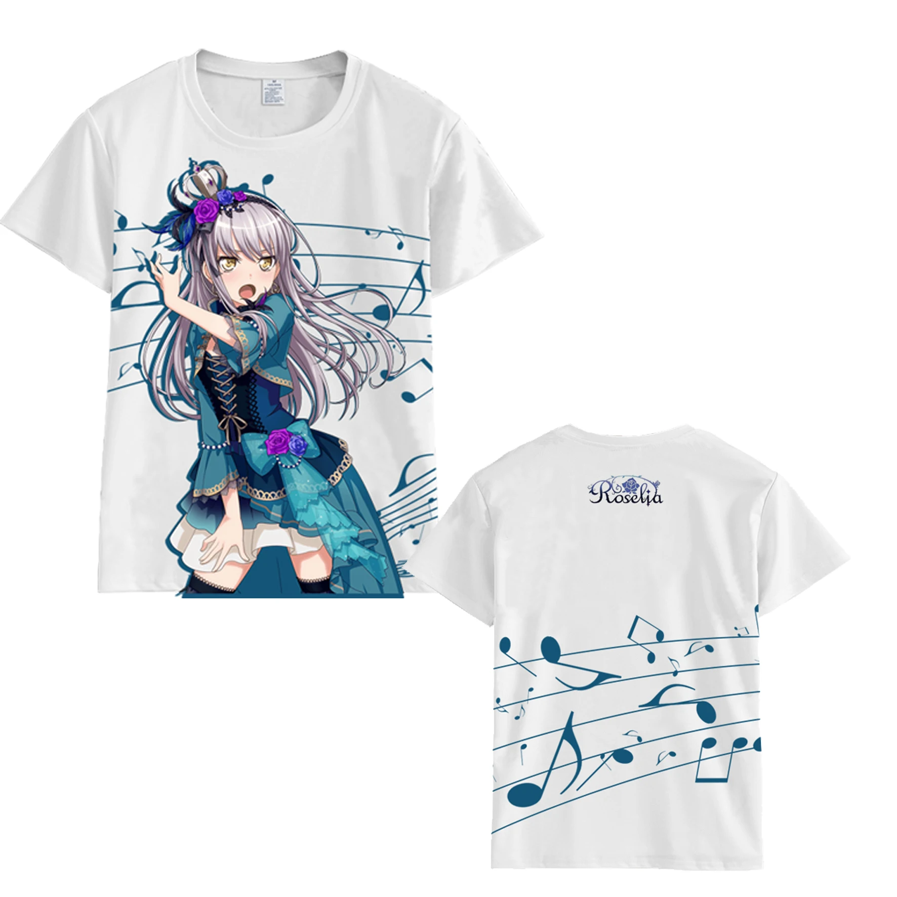 Аниме Bang Dream! Hikawa Sayo Minato Yukina Imai Lisa Udagawa Ako cosplay футболка Летняя Повседневная футболка унисекс футболка с короткими рукавами - Цвет: Minato Yukina