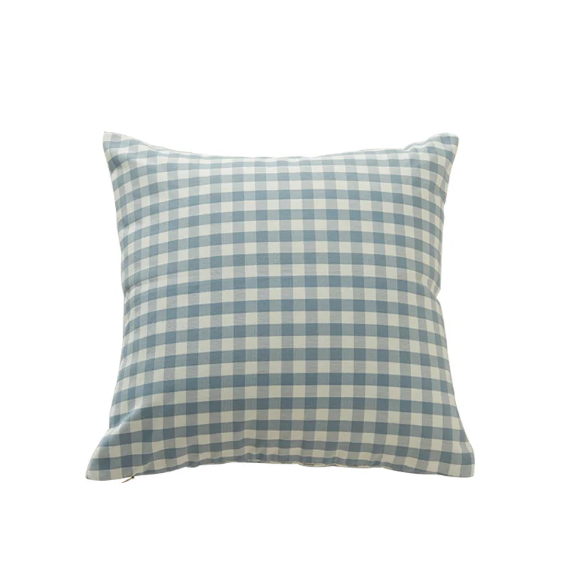 Простые Декоративные Чехлы для подушек в домашнем стиле 30*50*45*45 в клетку без внутренней голубой клетчатой квадратной подушки для дивана для домашнего использования X106 - Цвет: cushion cover8 45x45