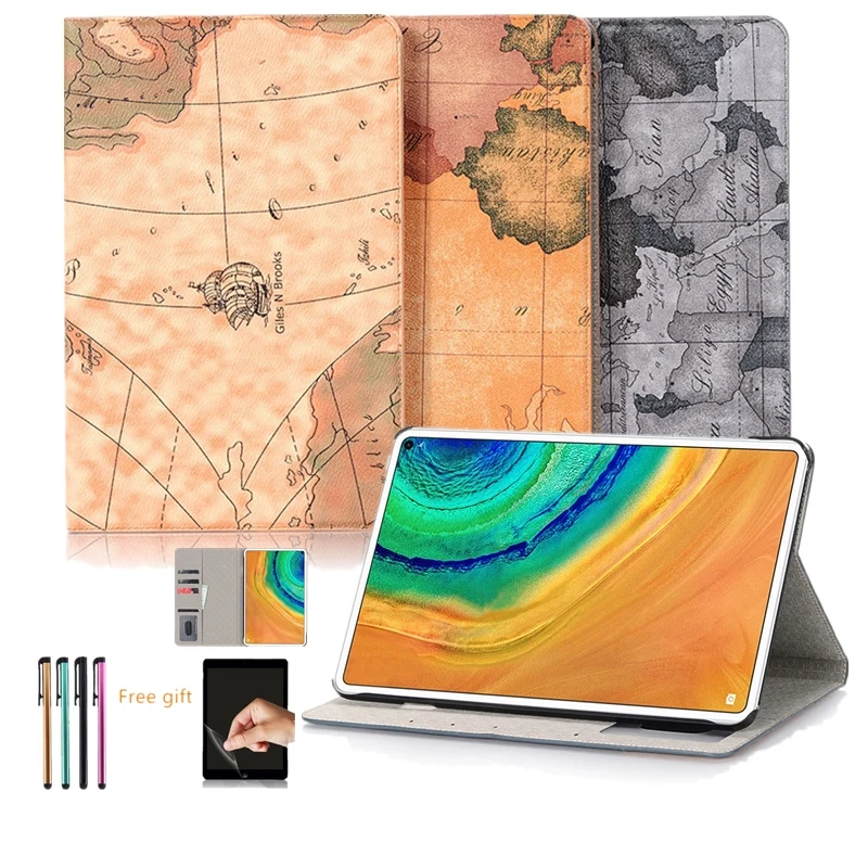 Чехол для Huawei MatePad Pro 10 8 дюйма со слотом карт и принтом карты подставка планшета из