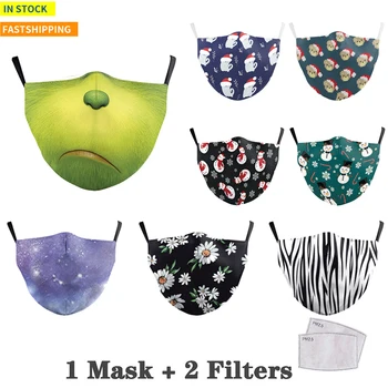 

Cottom Mouth Mask Print Face Masks Fabric Adult Protective PM2.5 Reusable Mask Proof Washable Filter Anti-fog Adult Fashion Mask