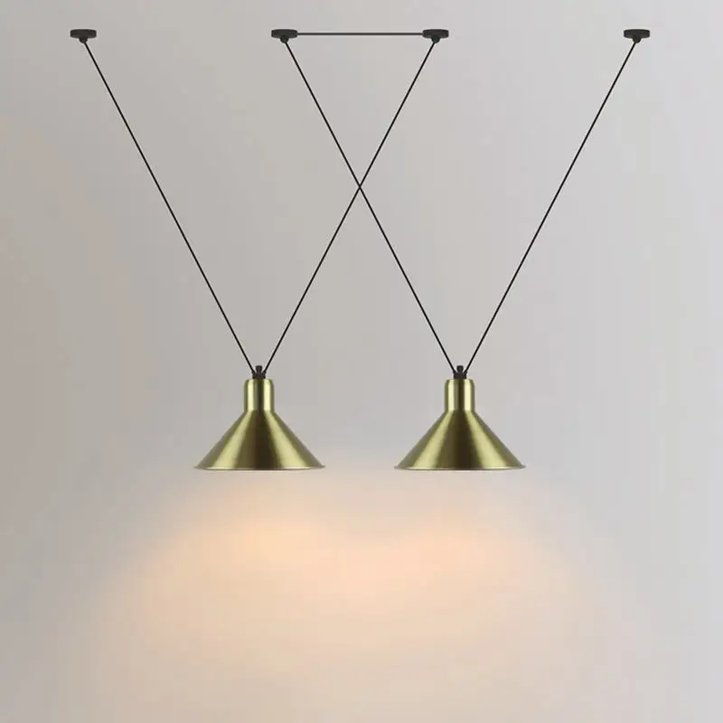 

LukLoy LED Macaron Pendant Light Retro Hanging Lamp Living Room Lights Bedside Light Clothing Light Loft Lamp Iron Three Head