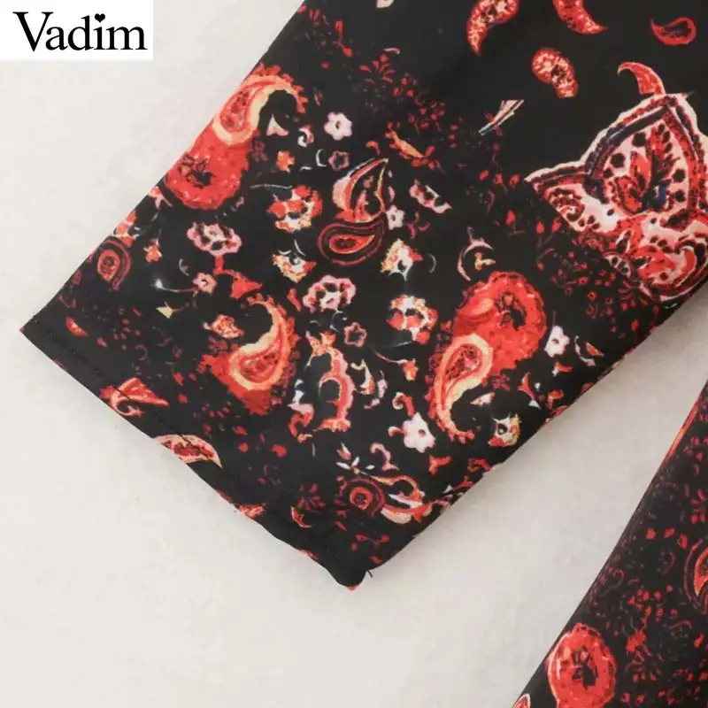 Vadim, женское шикарное платье миди с принтом пейсли, v-образный вырез, длинный рукав, женские повседневные стильные платья до середины икры, vestido mujer QC964