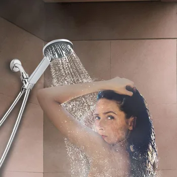 

Shower Head Handheld ABS Shower Head Set Hand Shower High Pressure 4 Inch 5-setting Adjustable Shower Handheld Spray L1010