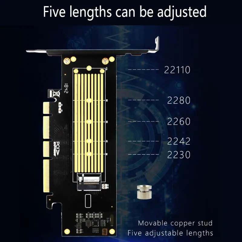 M.2 NVMe адаптер к PCIE3.0 GEN3 M.2 встроенный турбо вентилятор для 2230-22110 NVME карты