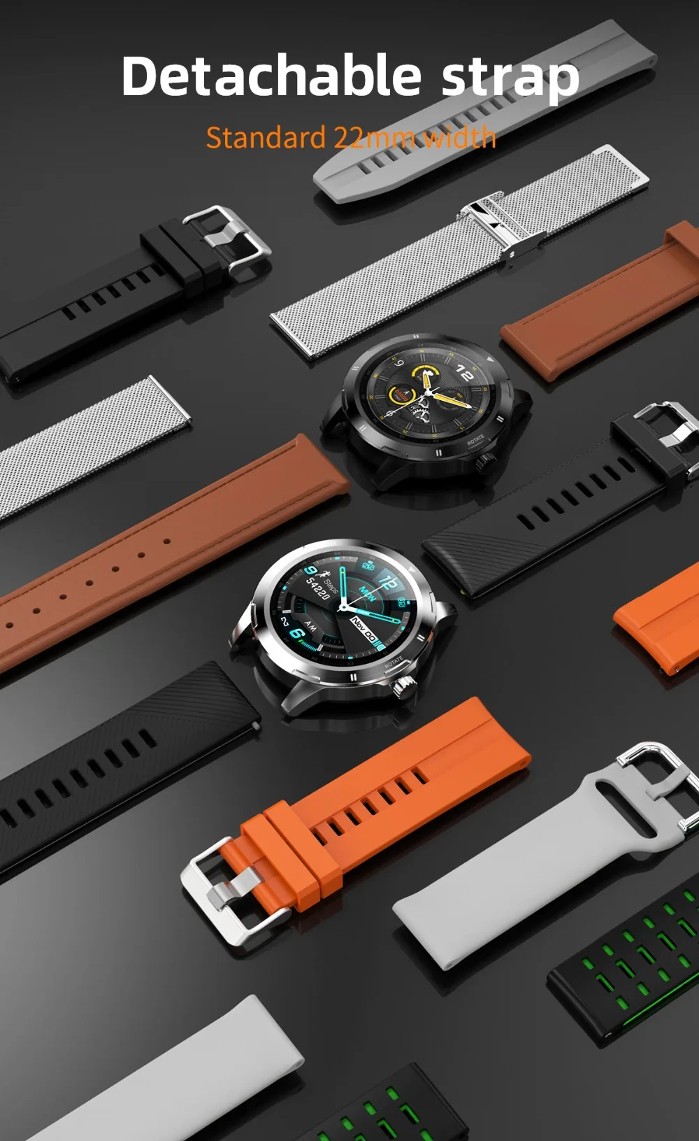 2020 K15 Smart Watch Men New Rolling menu fitness sports tracker Temperature smarthwatch Changable Strap For Android IOS Phone (7)