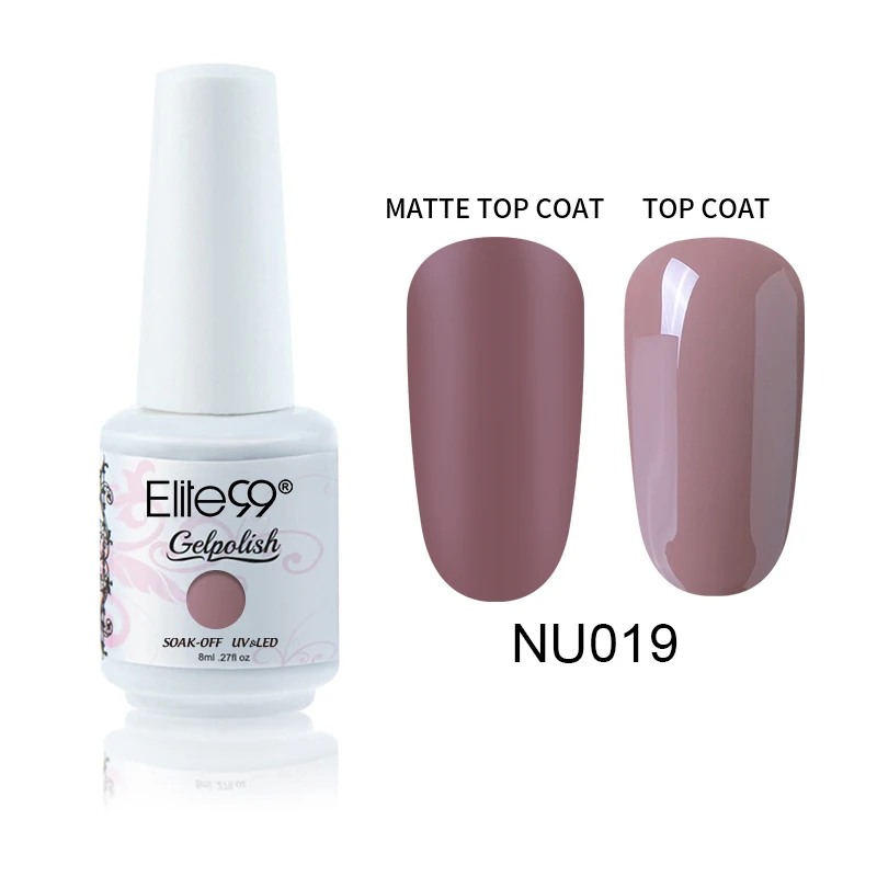 Elite99 8ml Wine Red Nail Polish UV Soak Off Semi Permanent Gel Polish Nail Art Enamel Lacquer Nude Color Gel Varnish Paint - Цвет: NU019