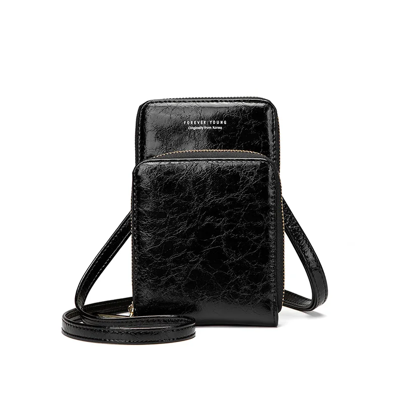 Прямая Красочный сотовый телефон сумка Мода ежедневного использования держатель для карт маленькая летняя сумка на плечо для женщин - Цвет: d-black