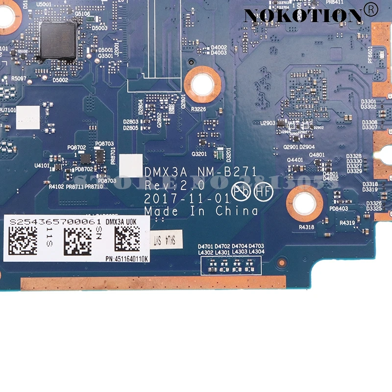 Nokotion 01AW881 01AW880 01AW879 DMX3A NM-B271 For lenovo ThinkPad X1 Tablet Evo Motherboard SR3L8 i7-8650U CPU UHD 620 8G RAM