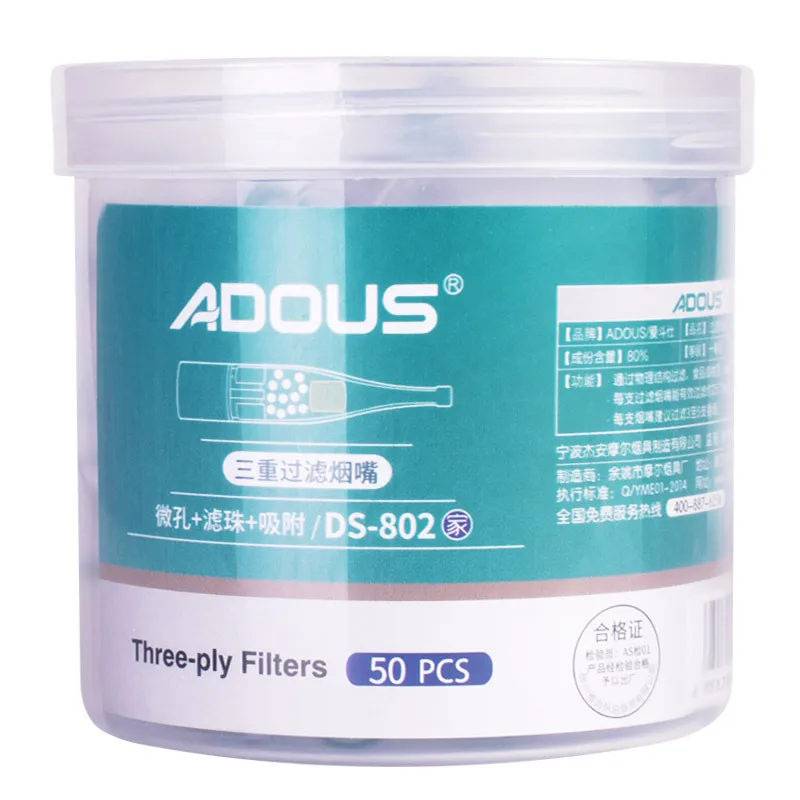 

Adous Cigarette Holder Disposable Cigarette Holder Triple Filter Tip 50 Sticks DS802 Send Carrying Case Thin Cigarette Adapter