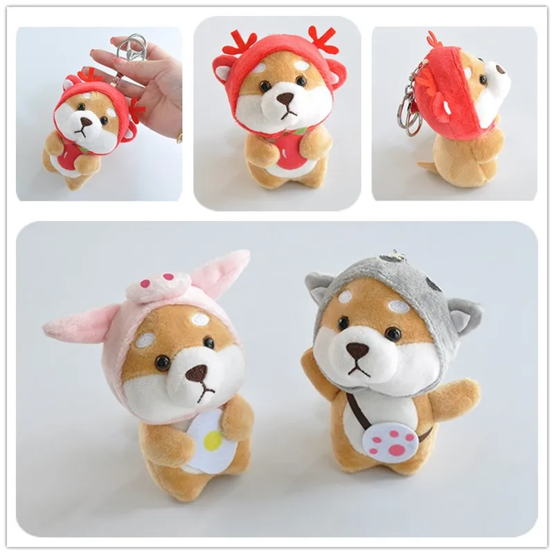 10cm Kawaii Stuffed Animals Shiba Chinese Zodiac Dress Up Plush