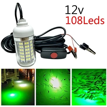 

12V LED Green Underwater Submersible Night Fishing Light Crappie Shad Squid Boat Fishing Light