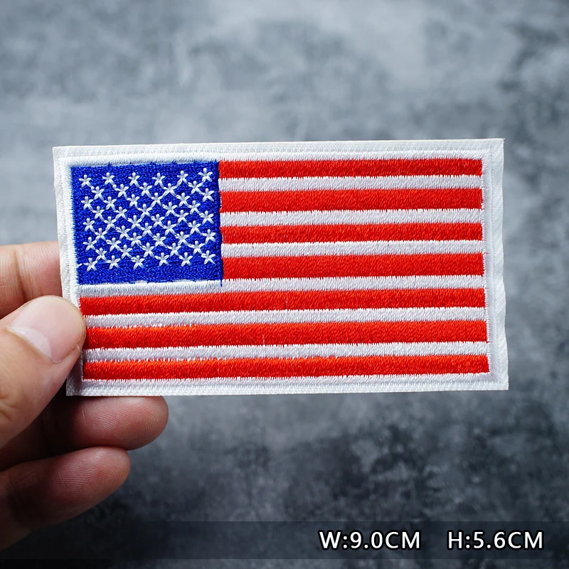 National Flag Patches Embroidery For T-Shirt Iron On Appliques Clothes Jeans Stickers Badges Country The Stars And Stripes