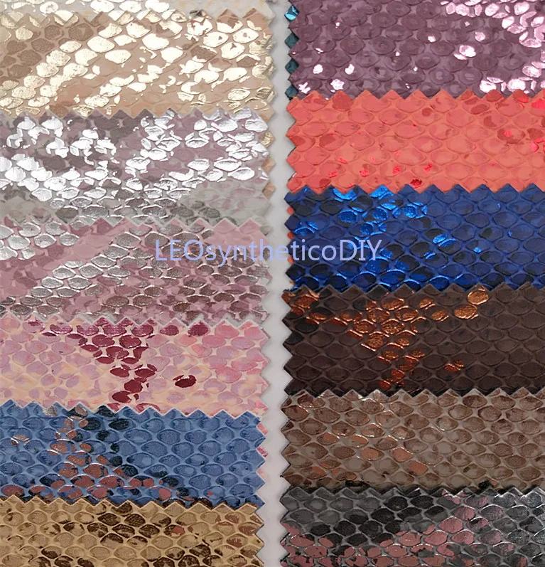

91x134cm Metallic Snake Faux Leather Fabric, Synthetic Leather Fabric, PU Leather Fabric for Bows DIY accessories P1547