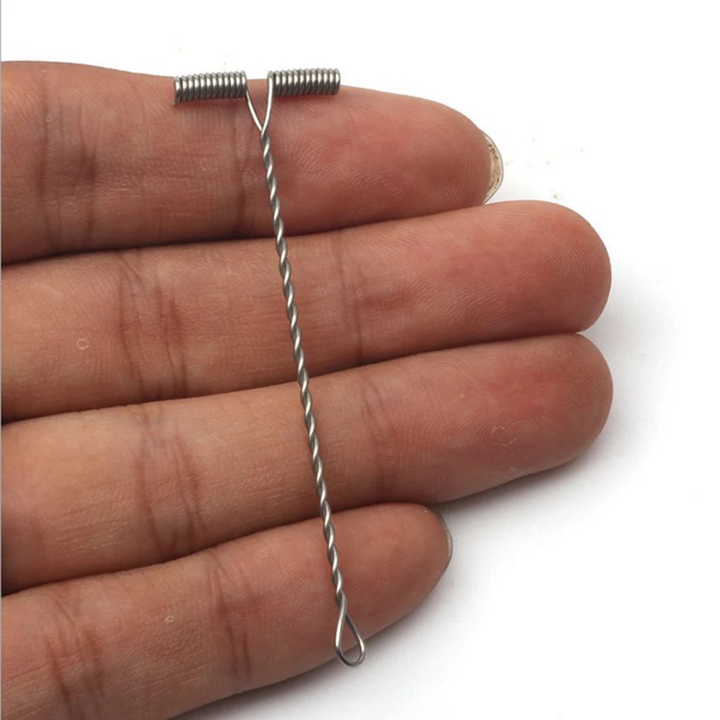 100 Pcs Stainless Steel Fishing Balance Hook T-shape Twisted Fishing Swivel String Hooks Fishing Accessories Pesca