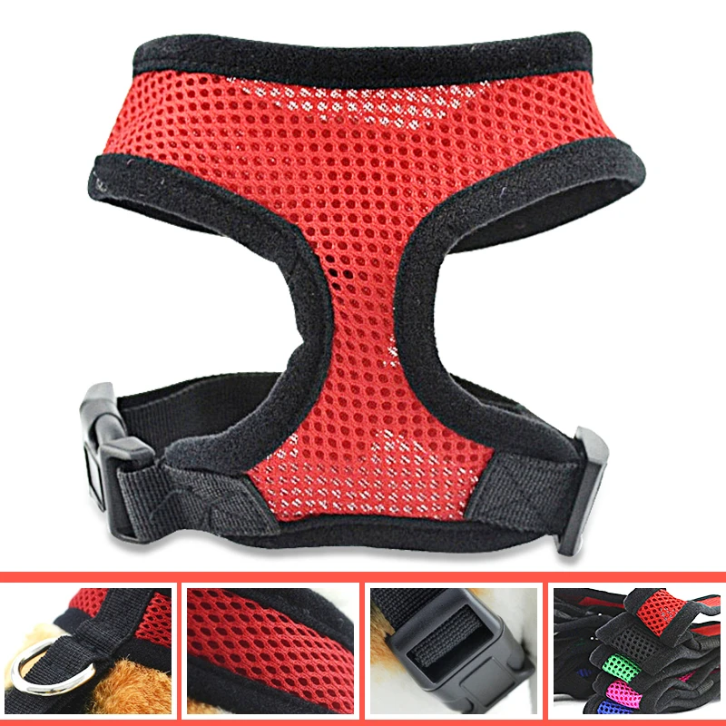

Pet Dog Harness Small Collar Solid Accessories Breathable Products For Dog Harness No Pull Pug Bulldog Arnes Perro Puppy Vest