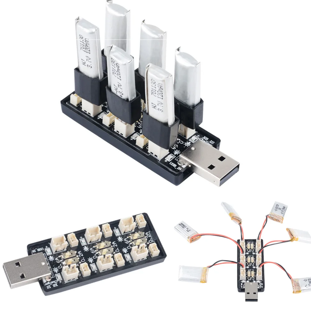 6CH USB до 3 7 V ~ 8 1S LiHv Lipo зарядное устройство плата адаптера 5V 2A для RC игрушки модель