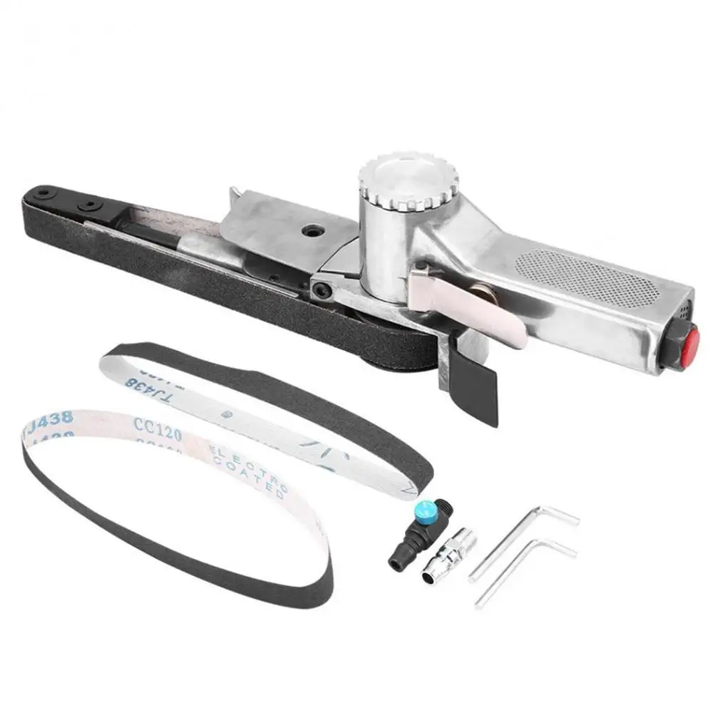 

20mm Pneumatic Air Belt Sander Polisher Grinding Machine Tool For Air Compressor w/Sanding Belt Pneumatic Tool
