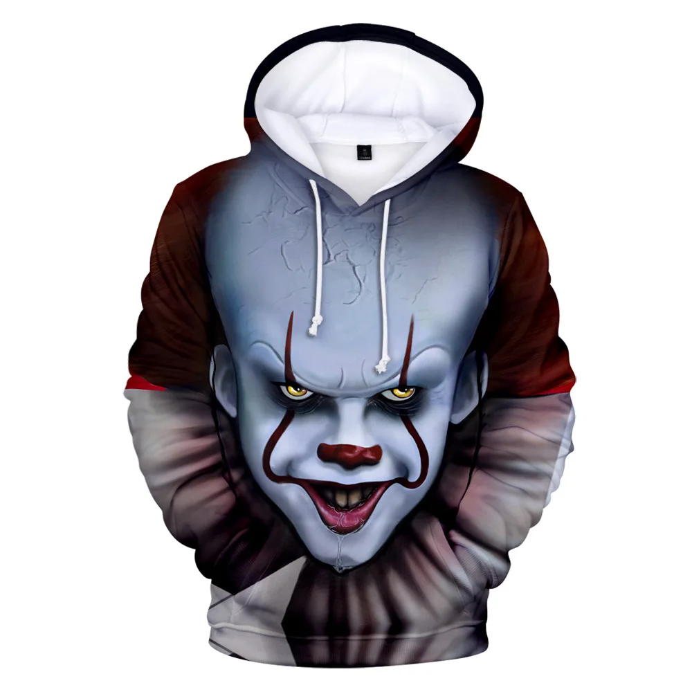 Pennywise/вечерние толстовки с капюшоном для хеллоуина, 3d, для детей, мужчин, поп, Harajuku, костюм на Хэллоуин, идея, толстовка, хлопок, плюс, уличная одежда, Прямая поставка