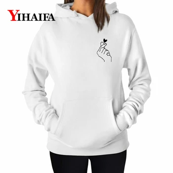 

YIHAIFA Long Sleeve Pullover Blouse Print Heart Creative itself Women Hoodies Female Sweatshirt Harajuku Tops