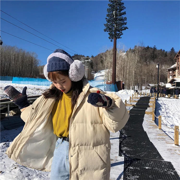 6133# Новое Стильное плотное зимнее пальто для фотосессии, однотонное теплое короткое пальто с капюшоном для студентов, шикарное хлопковое пальто для женщин