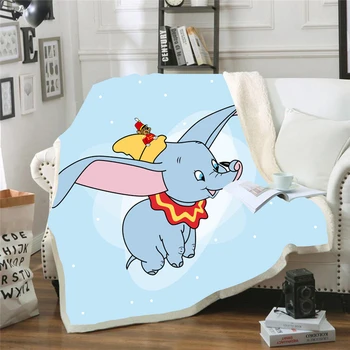 

Disney Blue Pink Dumbo Cartoon Lightweight Plush Warm Throw Blanket with Sherpa Backing Children Girls Boys Birthday Gift Winter