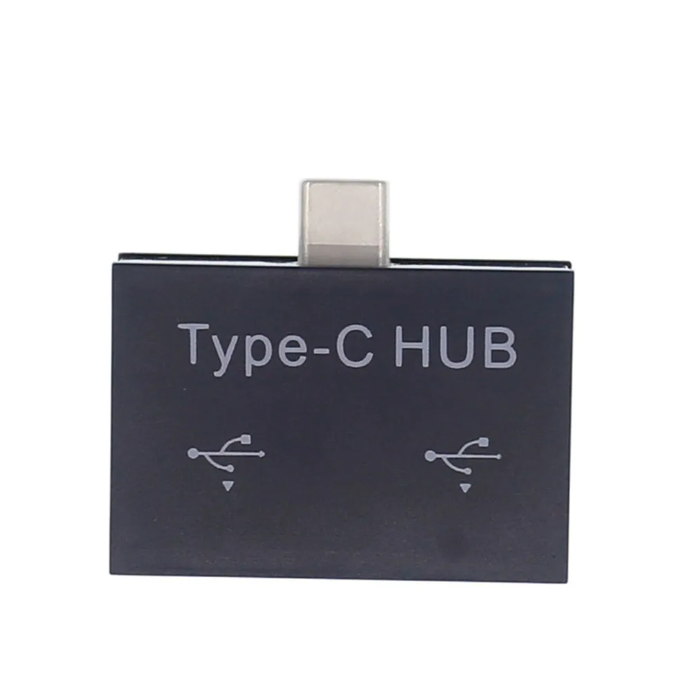 Тип с разъемами типа C и USB разъем переносной USB3.1 Тип-C 2 Порты и разъёмы Разветвитель USB 3,0 OTG концентратор Пластик адаптер для сотового телефона ПК планшетный компьютер