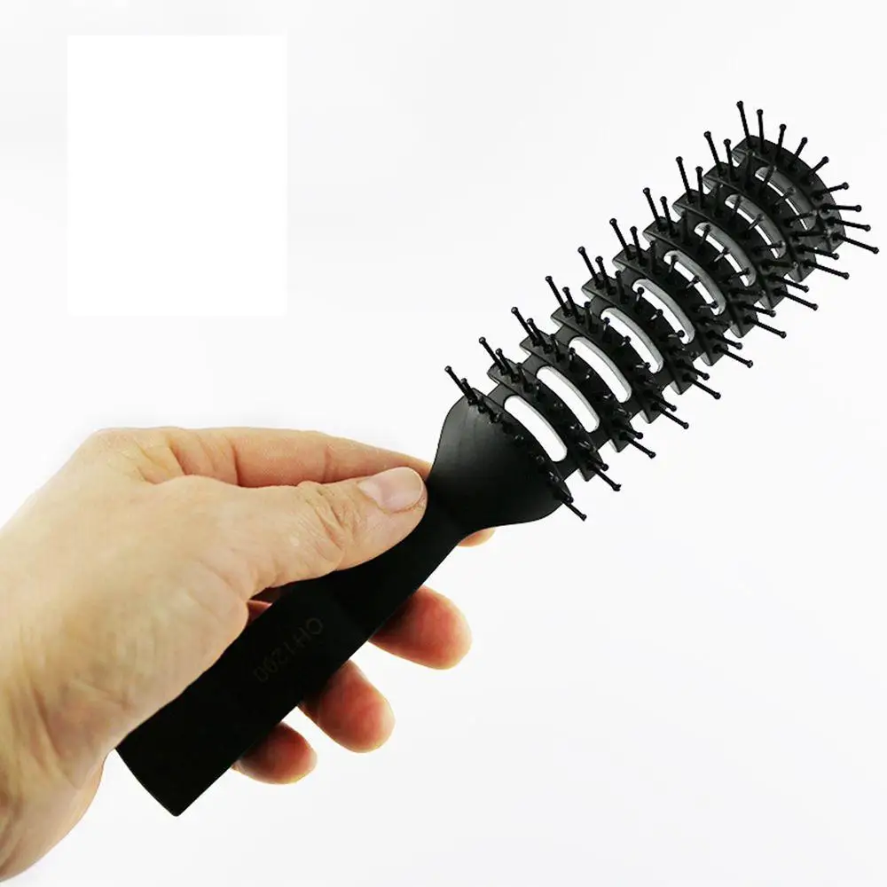 1pc Professional Salon Curl Hair Combs Black PP Plastic Half Cylinder Hairs Brush Anti-Static Massage Comb For Hairstyling Tool | Красота и