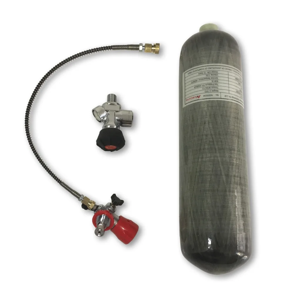 AC103301 мини акваланг hp 4500PSI Пневматика с предварительной накачкой сжатого воздуха пистолет Пейнтбол 3L CE углеродное волокно акваланг Прямая