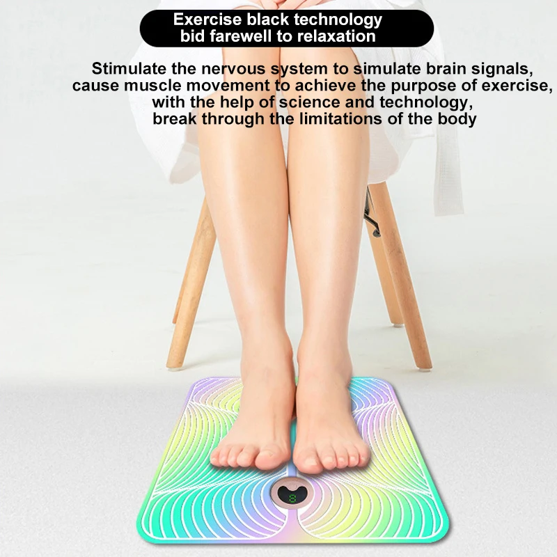 VOCCVIEN Electric Foot Massager Mat EMS Physiotherapy Tens Feet Vibrator Wireless Muscle Massage Stimulator Leg Shaping Relax