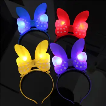 

Lovely Round Dot Bowknot LED Headband Kids Adult Party Festival Hairband Prop