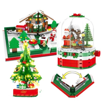

2020 New 635Pcs Christmas Book Compatible Architecture Santa Claus 601094 Advanced Model Building Block Assemble Figures Toys